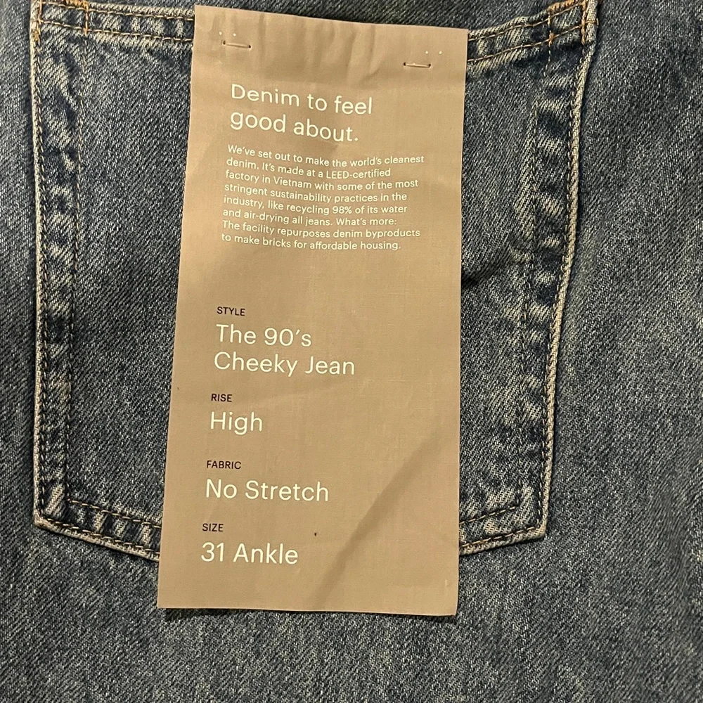 Everlane 90’s cheeky Jean in vintage mid blue nwt - Picture 6 of 10
